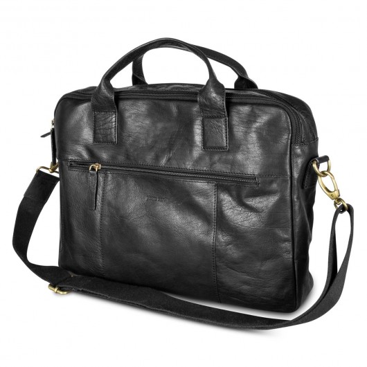 Pierre Cardin Leather Laptop Bags Black